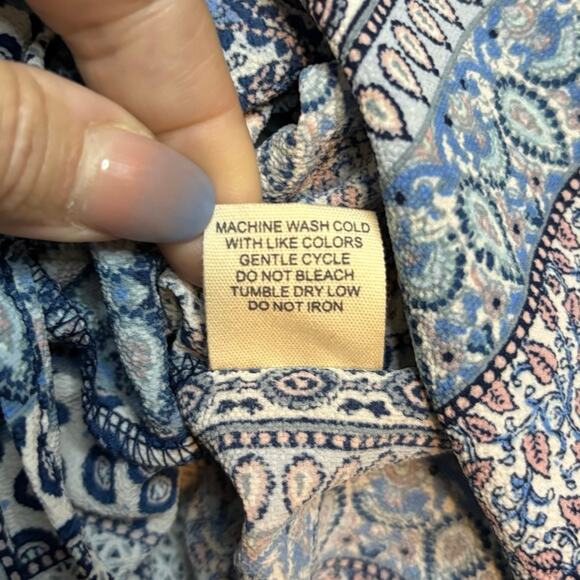 Ultra Flirt Strapless Blue Paisley Romper NWT Small Boho Summer Playsuit - Picture 6 of 7